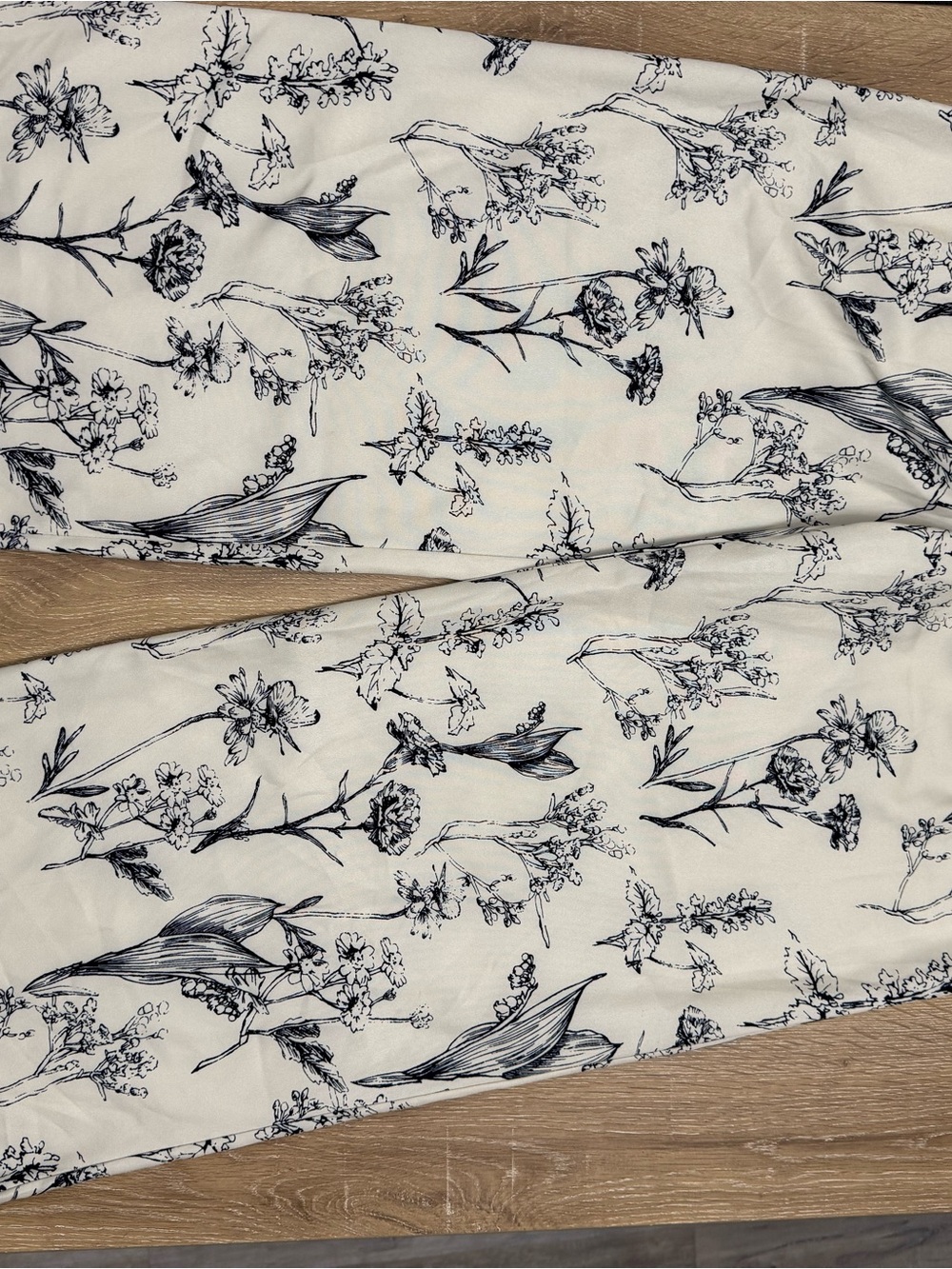 Cider Cream and Black Floral Print Trousers